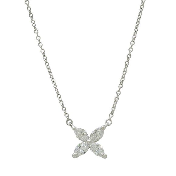 Tiffany&co Tiffany Victoria Pendant Necklace Small Pt950 Platinum Diamonds - Picture 1 of 7